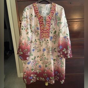 Johnny was embroidered linen dress, size large